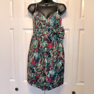 J Crew Dress Women’s0 Silk Floral Knee Length Cocktail Wedding Party Dress Lined